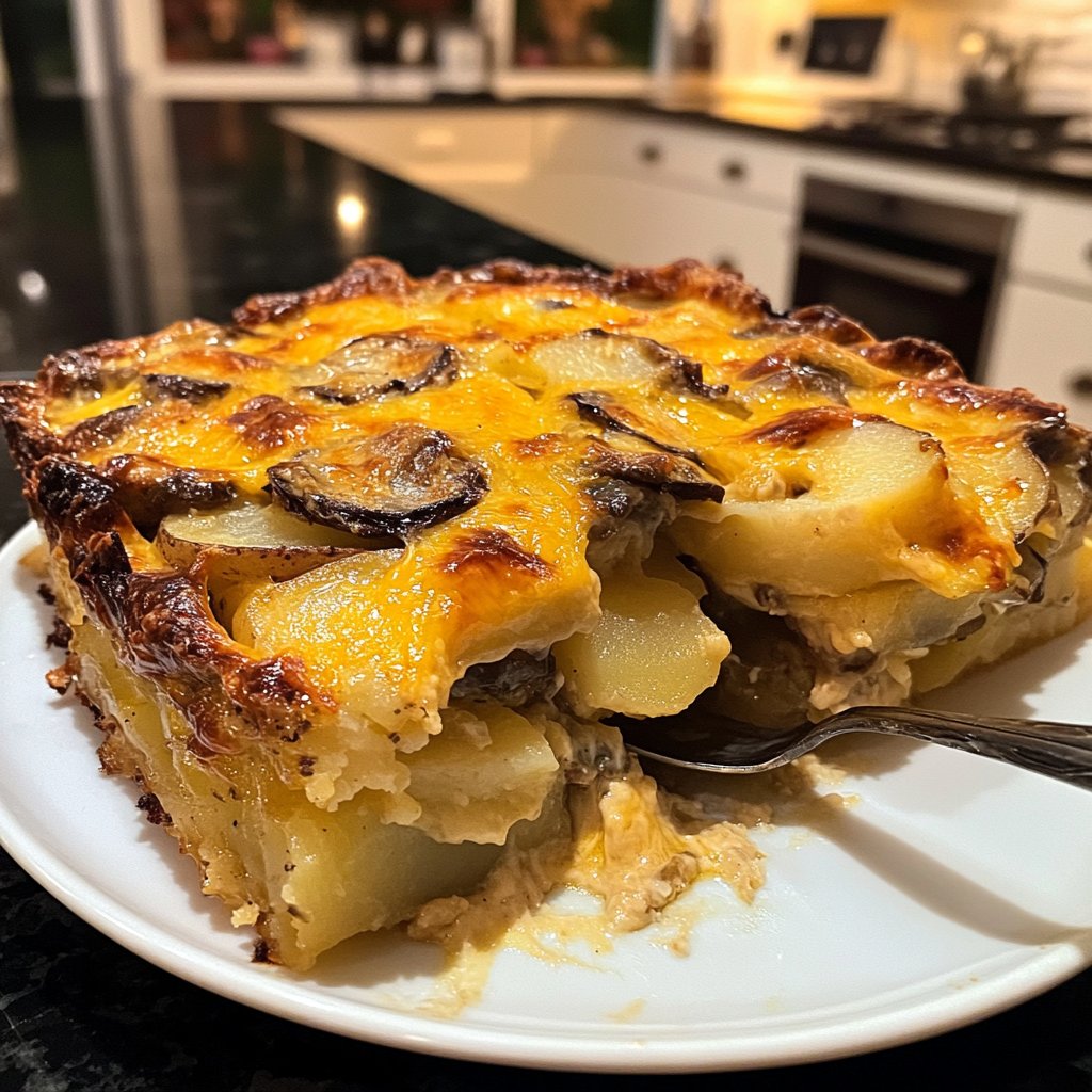 Kartoffelauflauf mit Pilzen