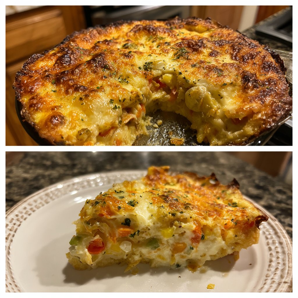 Abendessen mit Gemüseauflauf