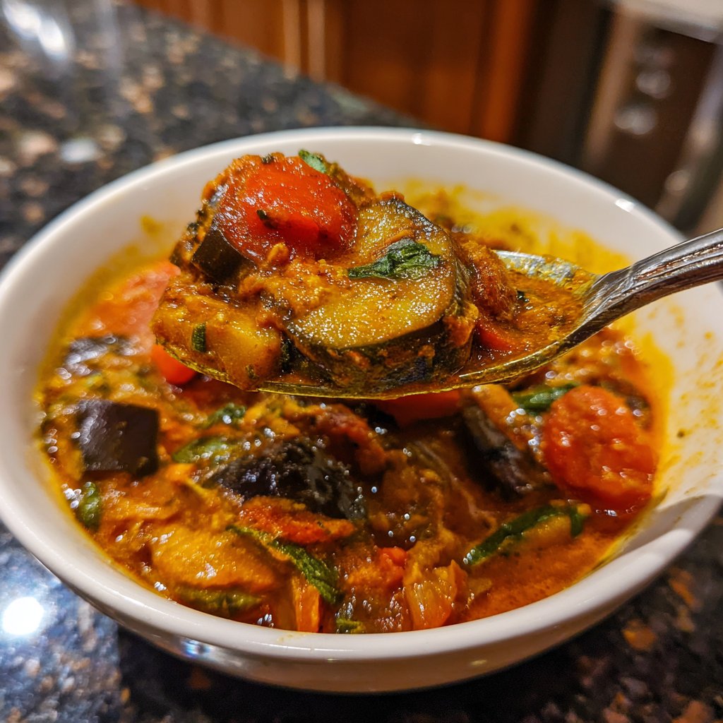 Curry mit Aubergine und Tomaten