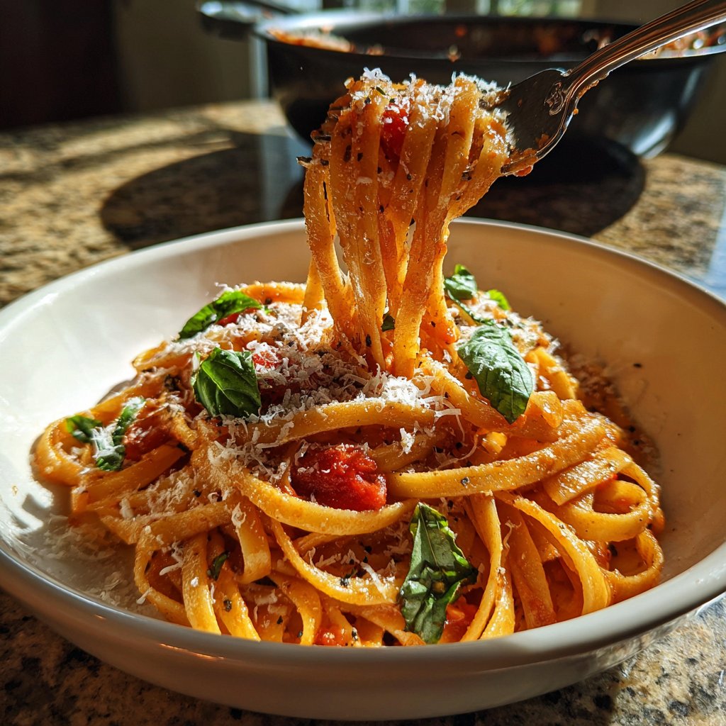 Romantisches Abendessen mit Pasta
