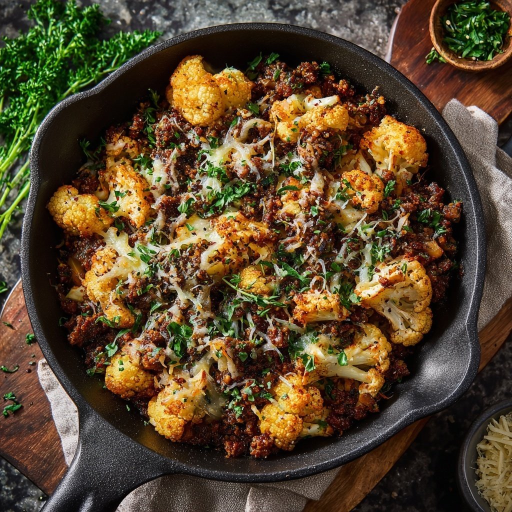 Blumenkohl Hackfleisch Pfanne