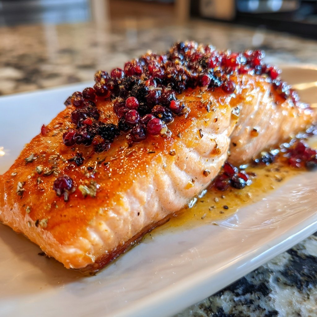 Lachs mit rosa Pfeffersauce