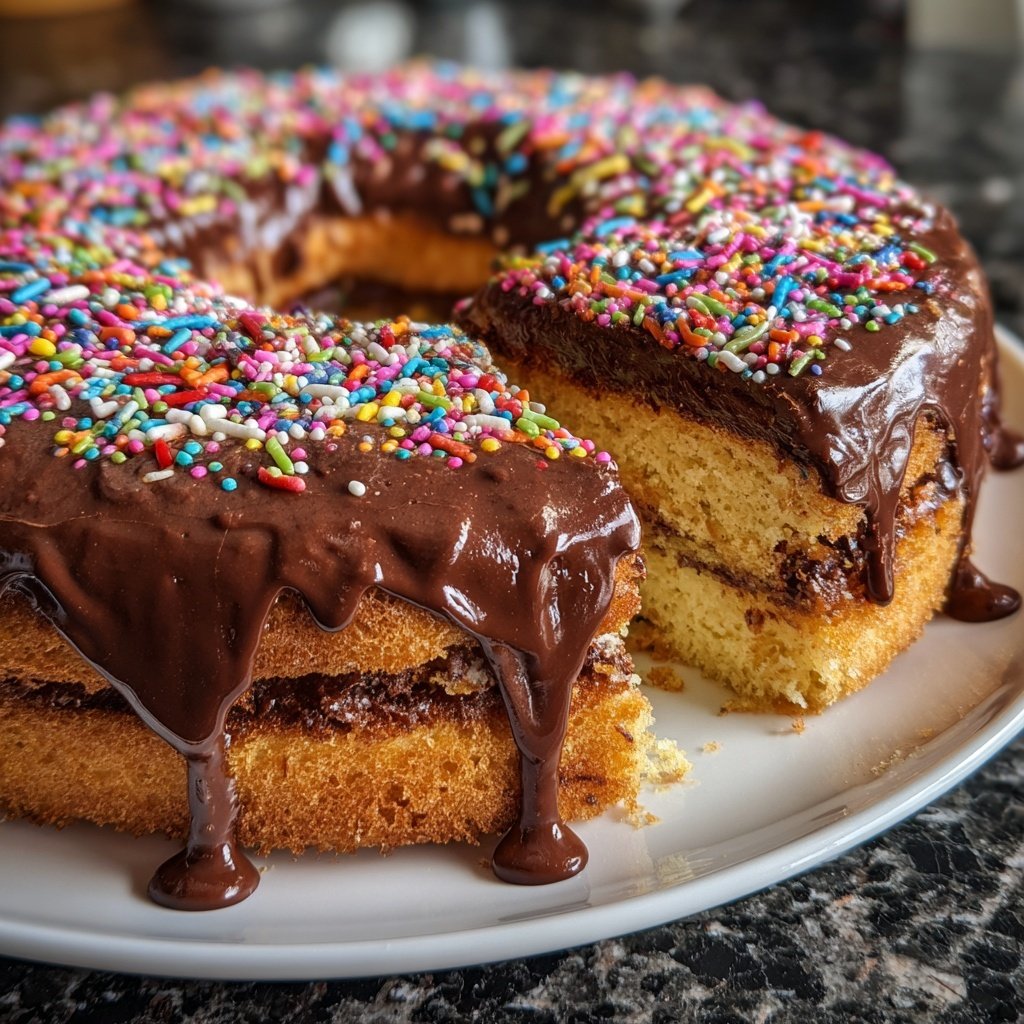 Geburtstagskuchen mit Schokoladenfüllung