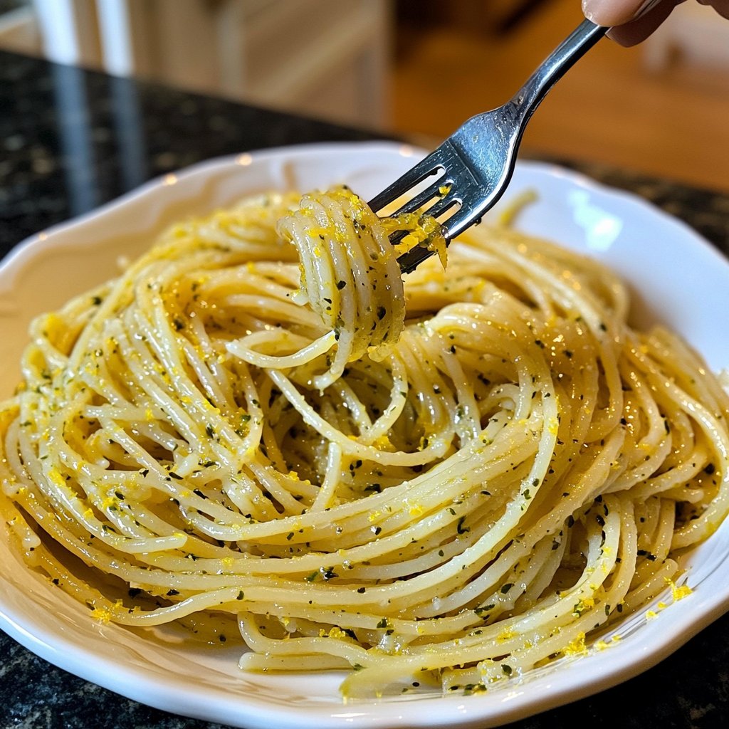 Spaghetti mit Zitronen-Knoblauch-Öl