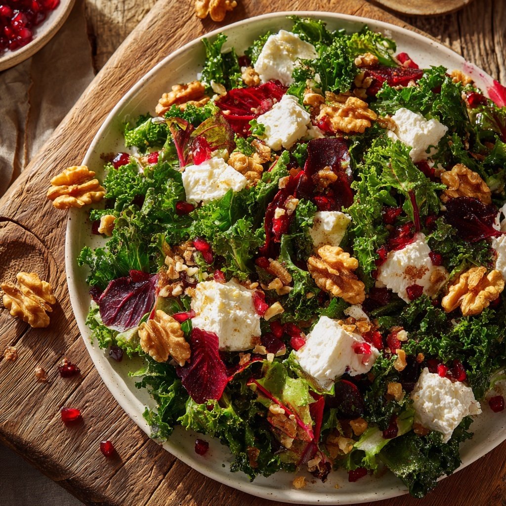 Salat mit Ziegenkäse und Walnüssen