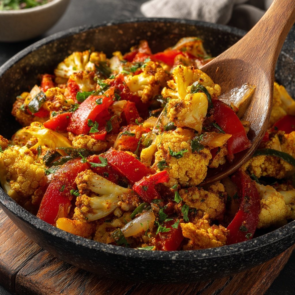 Blumenkohl Pfanne Mit Paprika