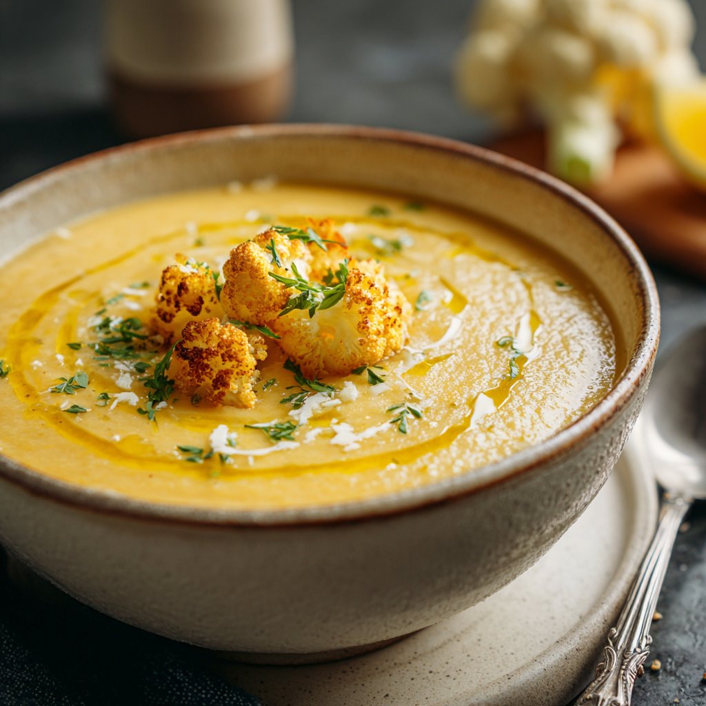 Blumenkohlsuppe mit Zitronenöl